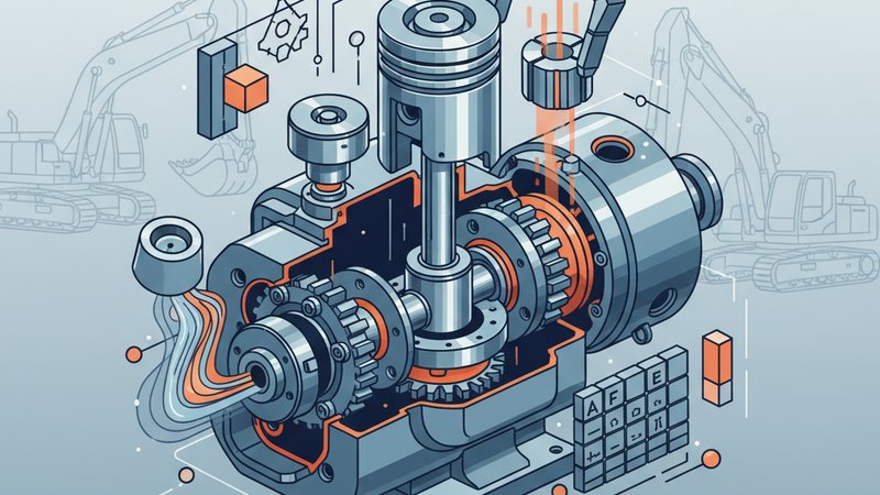 Прокат стальных изделий для ремонта и обслуживания спецтехники, современная иллюстрация.
